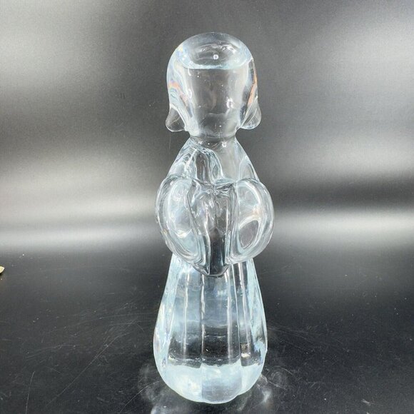 Vintage Clear Art Glass Praying Angel Figurine Paperweight Sculpture Glass VTG - Picture 10 of 15
